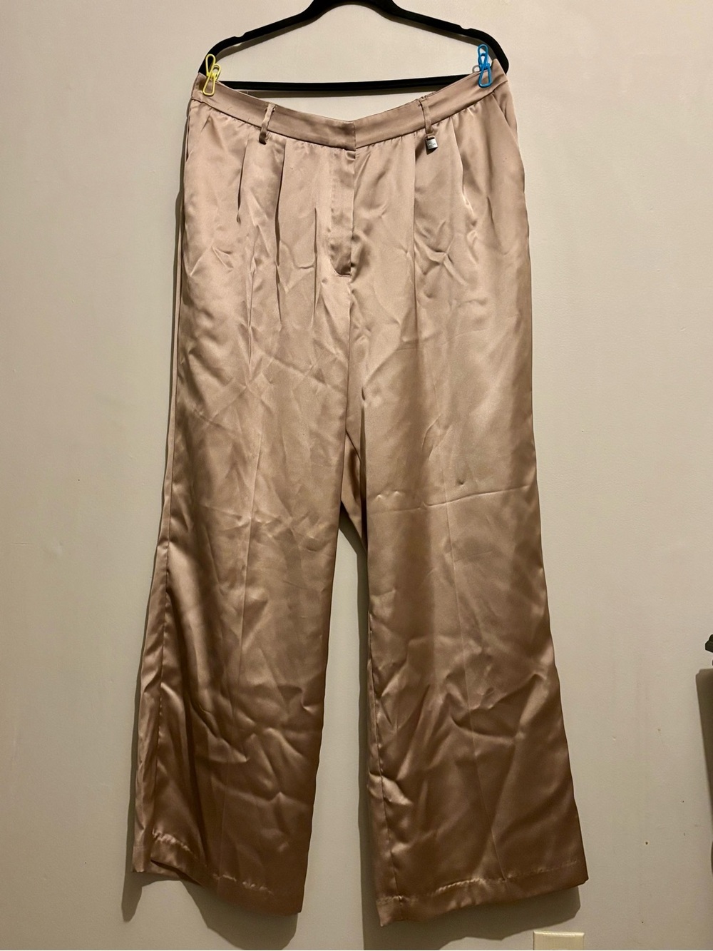 Mexx Champagne Satin Wide-Leg Trousers